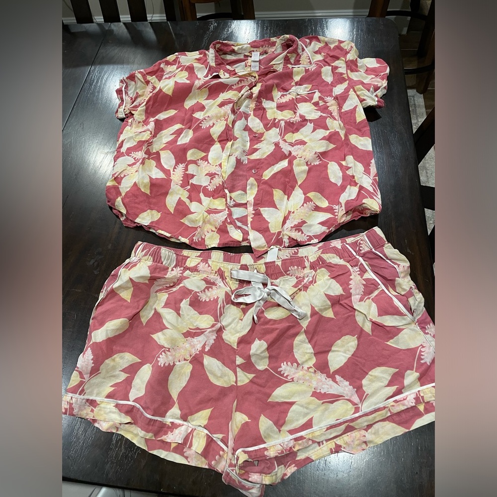 Pink and yellow matching pajama set